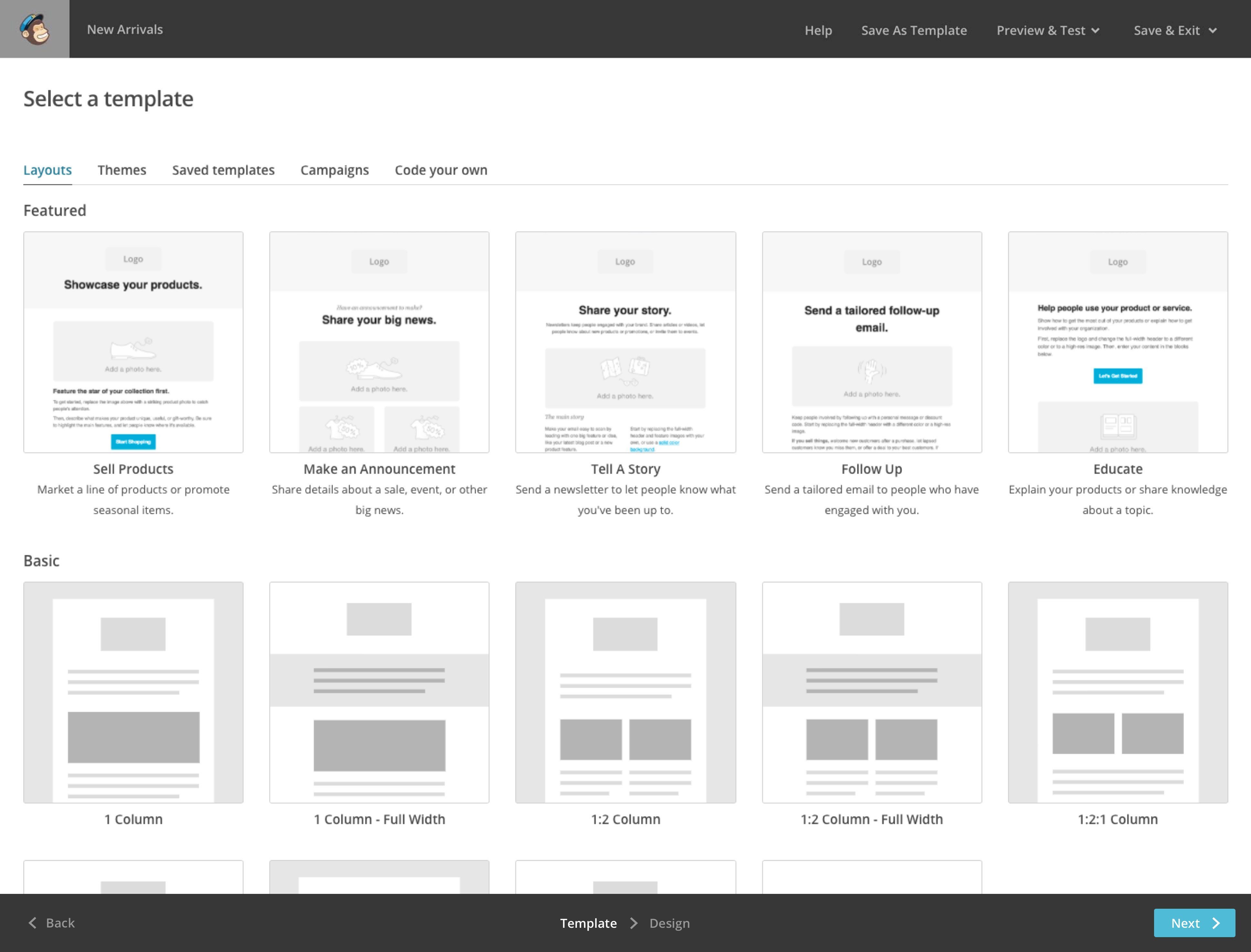 Mailchimp Interface